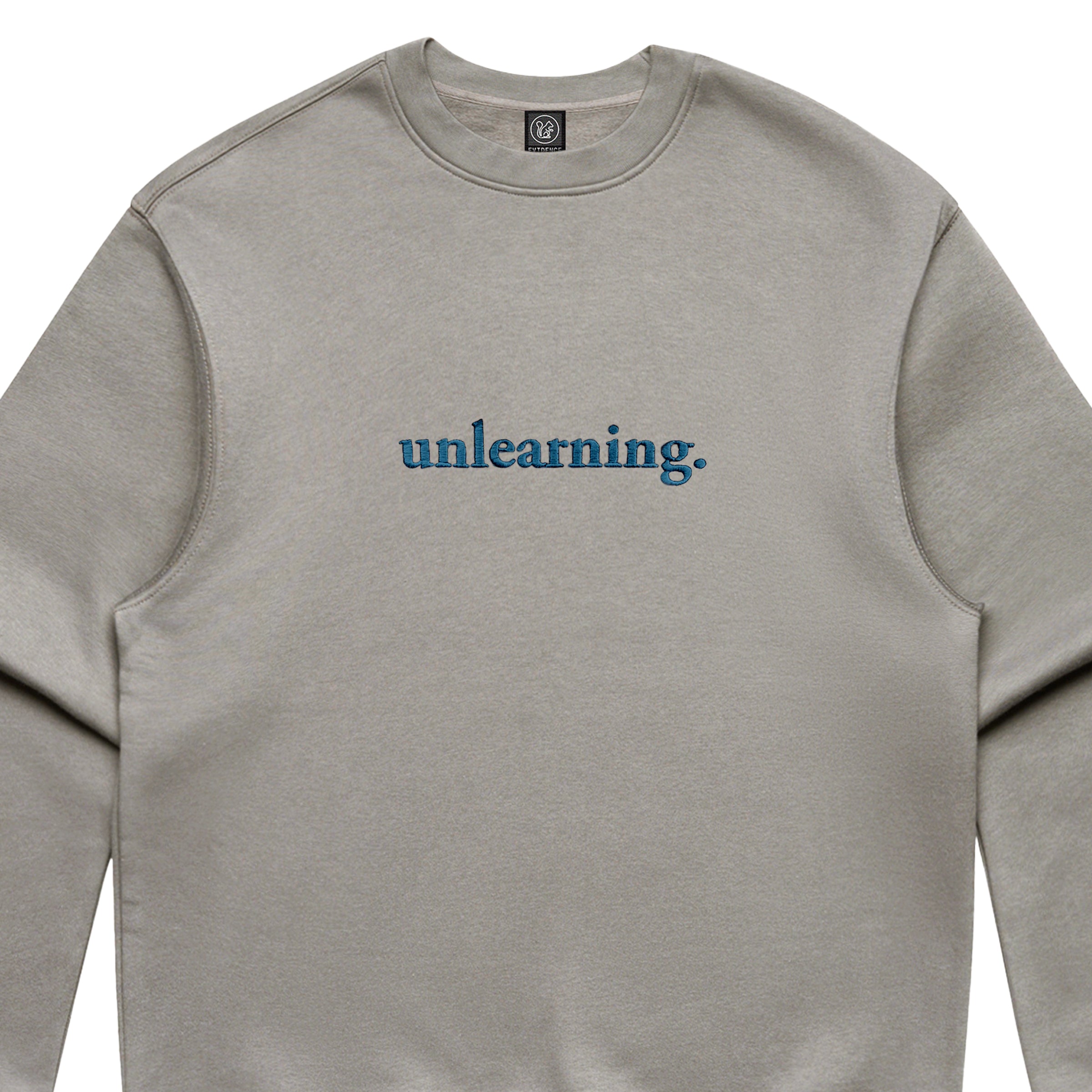 Evidence - Unlearning Embroidered Crewneck (Light Gray)